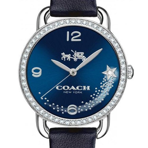 Coach Delancey Navy Blue Dial Blue Leather Strap Watch for Women - 14502668 Buy Now By Coach