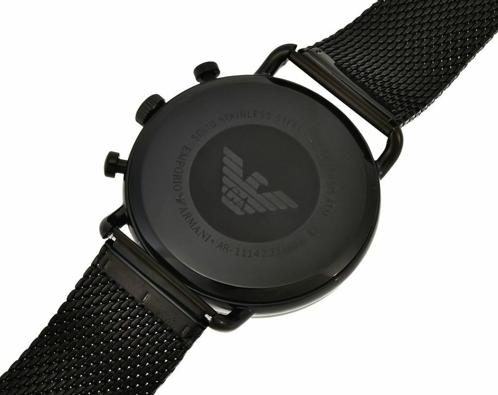 Emporio Armani Aviator Black Dial Black Mesh Bracelet Watch For Men - AR11142 Buy Now By Emporio Armani