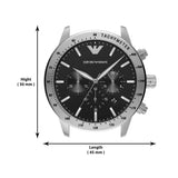 Emporio Armani Mario Chronograph Black Dial Silver Steel Strap Watch For Men - AR11241 Buy Now By Emporio Armani