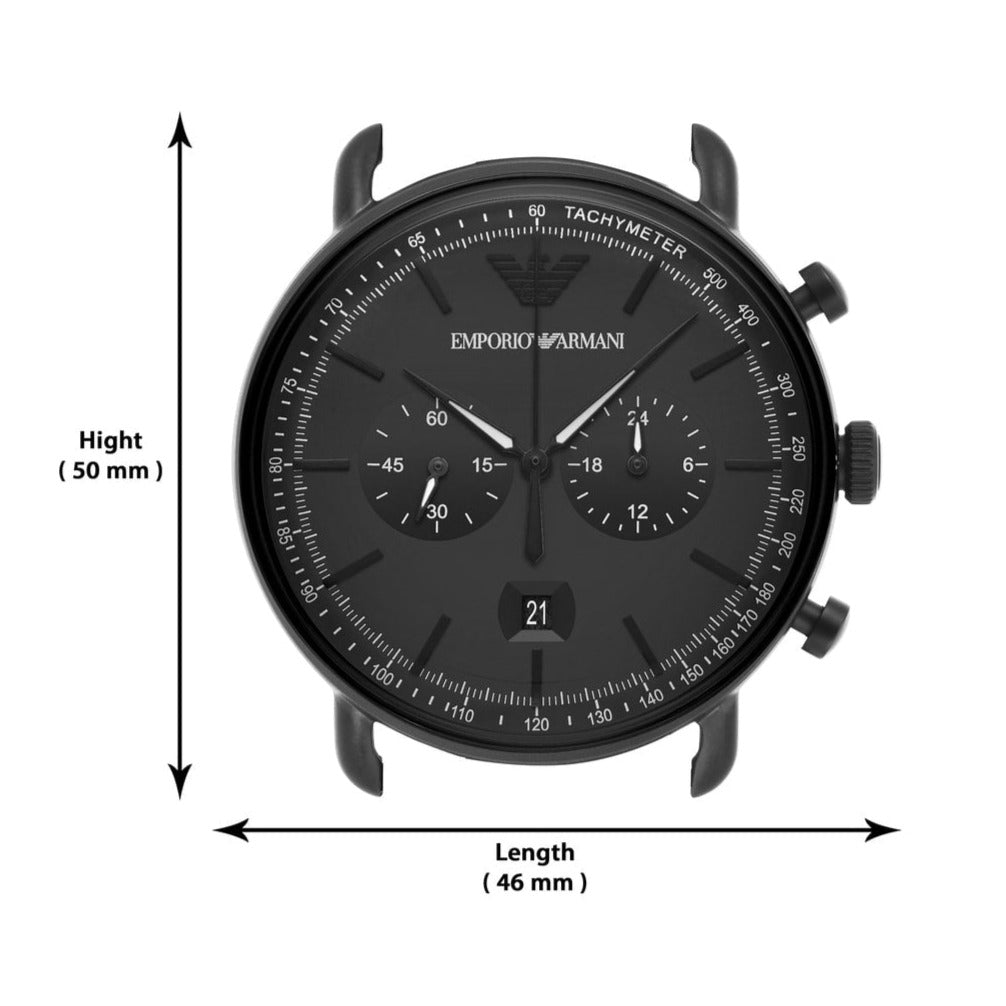 Emporio Armani Aviator Chronograph Black Dial Black Mesh Bracelet Watch For Men - AR11264 Buy Now By Emporio Armani