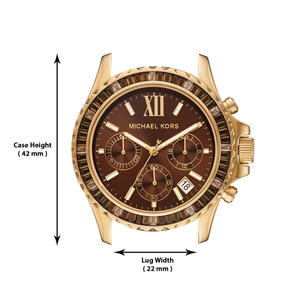 Michael Kors Everest Chronograph Brown Dial Two Tone Steel Strap Watch For Women - MK6973 Buy Now By Michael Kors