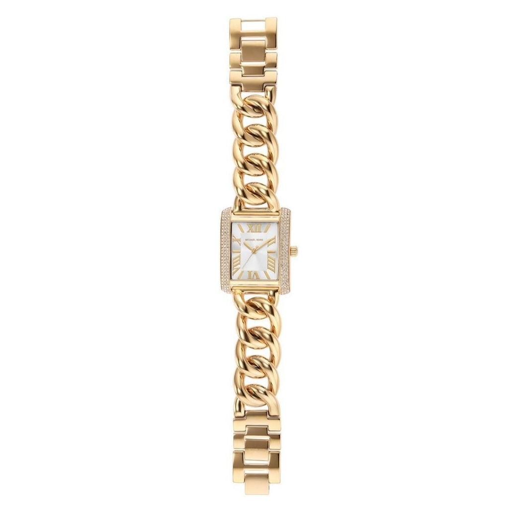Michael Kors Emery Three Hand Silver Dial Gold Steel Strap Watch For Women - Mk7300 Buy Now By Michael Kors