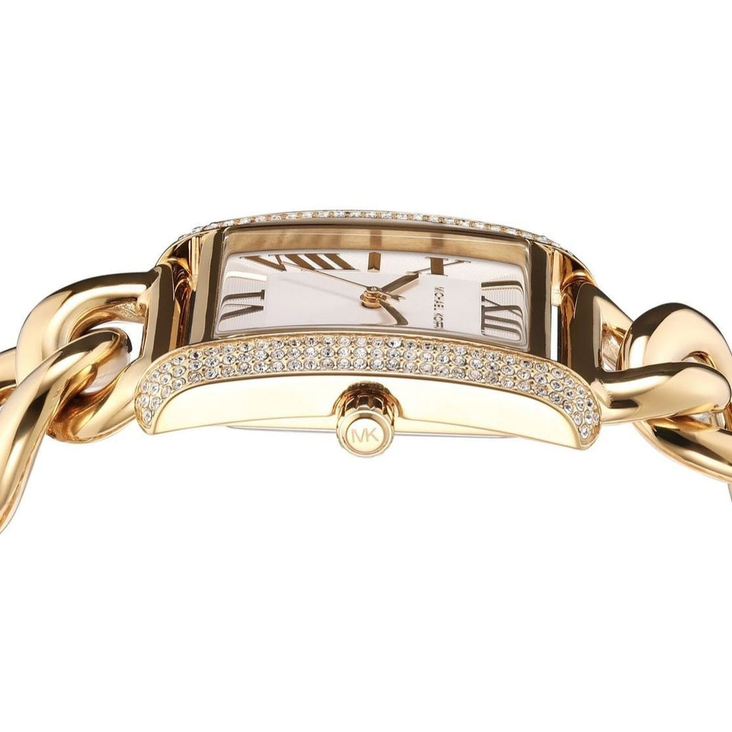 Michael Kors Emery Three Hand Silver Dial Gold Steel Strap Watch For Women - Mk7300 Buy Now By Michael Kors