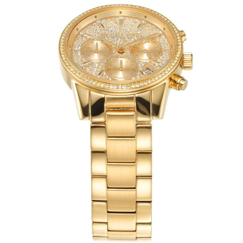 Michael Kors Ritz Chronograph Gold Dial Gold Steel Strap Watch For Women - MK7310 Buy Now By Michael Kors