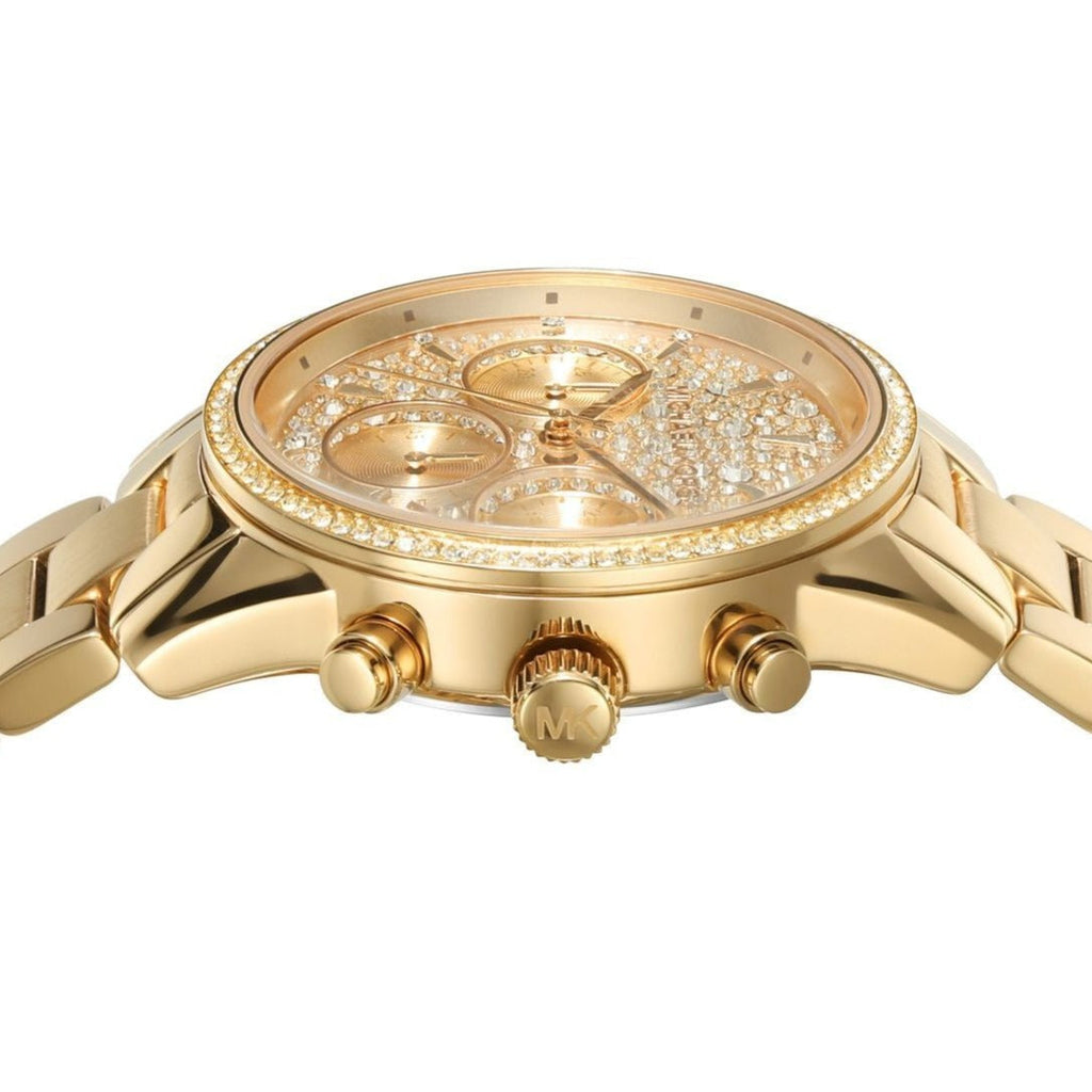 Michael Kors Ritz Chronograph Gold Dial Gold Steel Strap Watch For Women - MK7310 Buy Now By Michael Kors