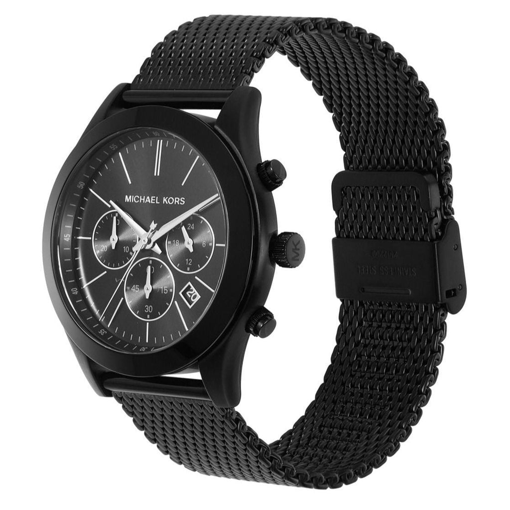 Michael Kors Slim Runway Chronograph Black Dial Black Mesh Bracelet Watch For Men - MK9060 Buy Now By Michael Kors
