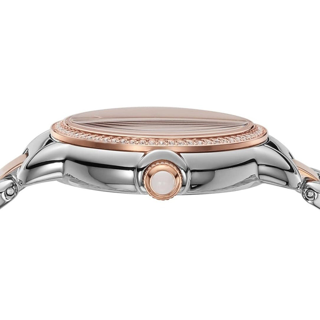 Emporio Armani Three Hand Quartz Mother of Pearl Dial Two Tone Steel Strap Watch For Women - AR11569 Buy Now By Emporio Armani