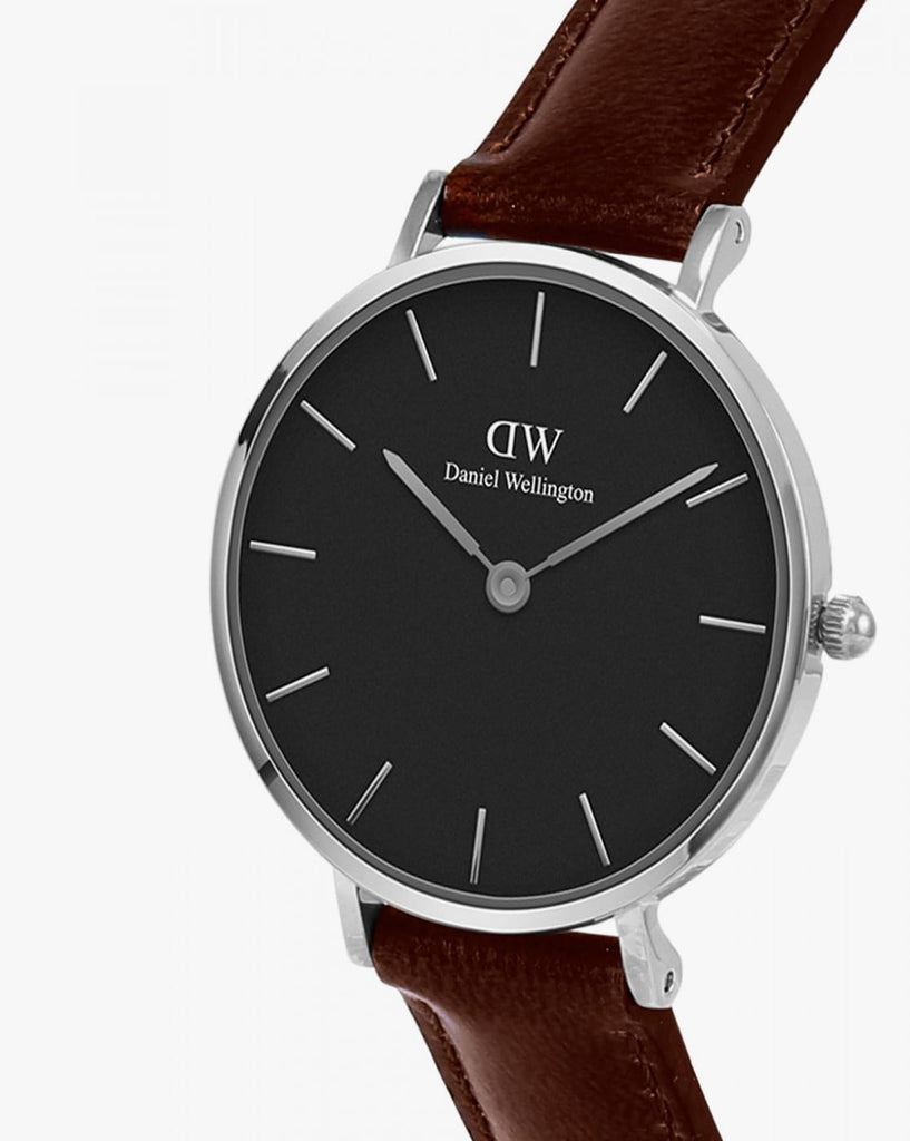 Daniel Wellington Classic Petite St Mawes Black Dial Brown Leather Strap Watch For Women - DW00100237 Buy Now By Daniel Wellington