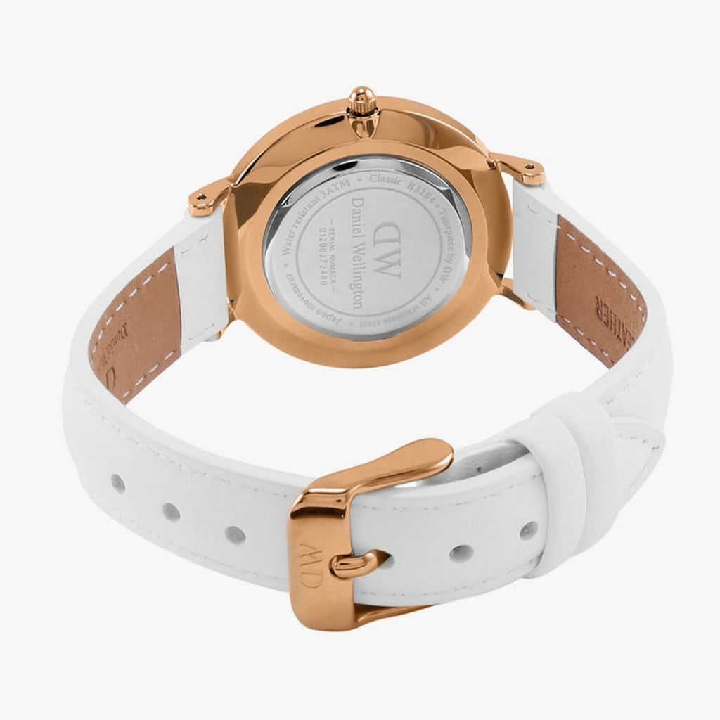 Daniel Wellington Classic Petite Bondi Black Dial White Leather Strap Watch For Women - DW00100283 Buy Now By Daniel Wellington