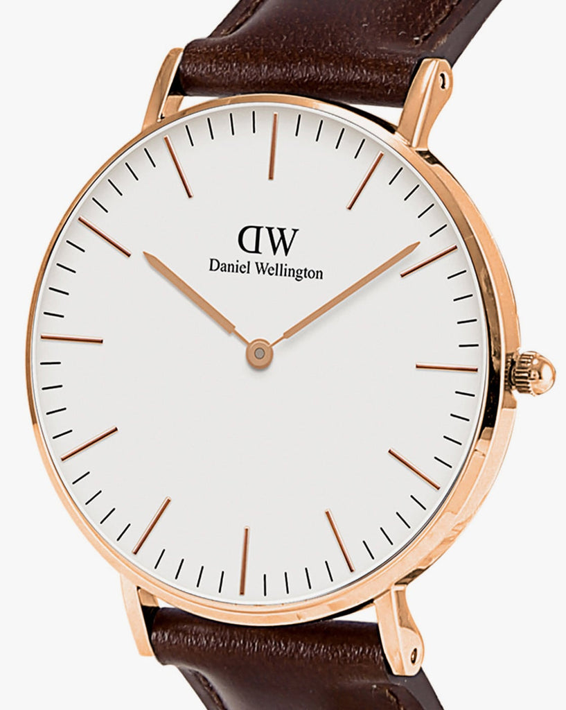 Daniel Wellington Classic Bristol White Dial Brown Leather Strap Watch For Men - DW00100009 Buy Now By Daniel Wellington