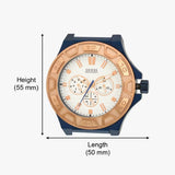 Guess Force Multi Function White Dial Blue Leather Strap Watch For Men - W0674G7 Buy Now By Guess