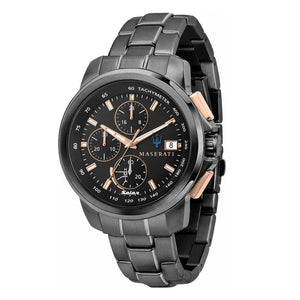 Maserati Successo Solar Black Dial Grey Steel Strap Watch For Men - R8873645001 Buy Now By Maserati