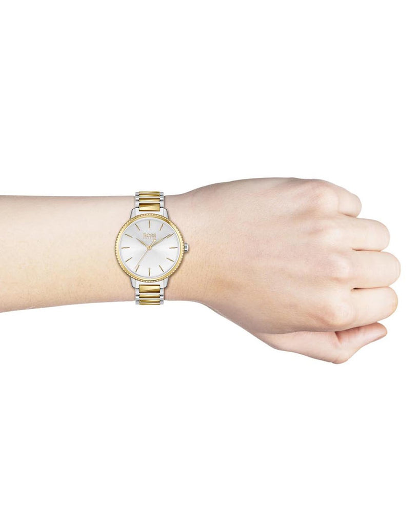 Hugo Boss Signature Silver Dial Two Tone Steel Strap Watch for Women - 1502568 Buy Now By Hugo Boss