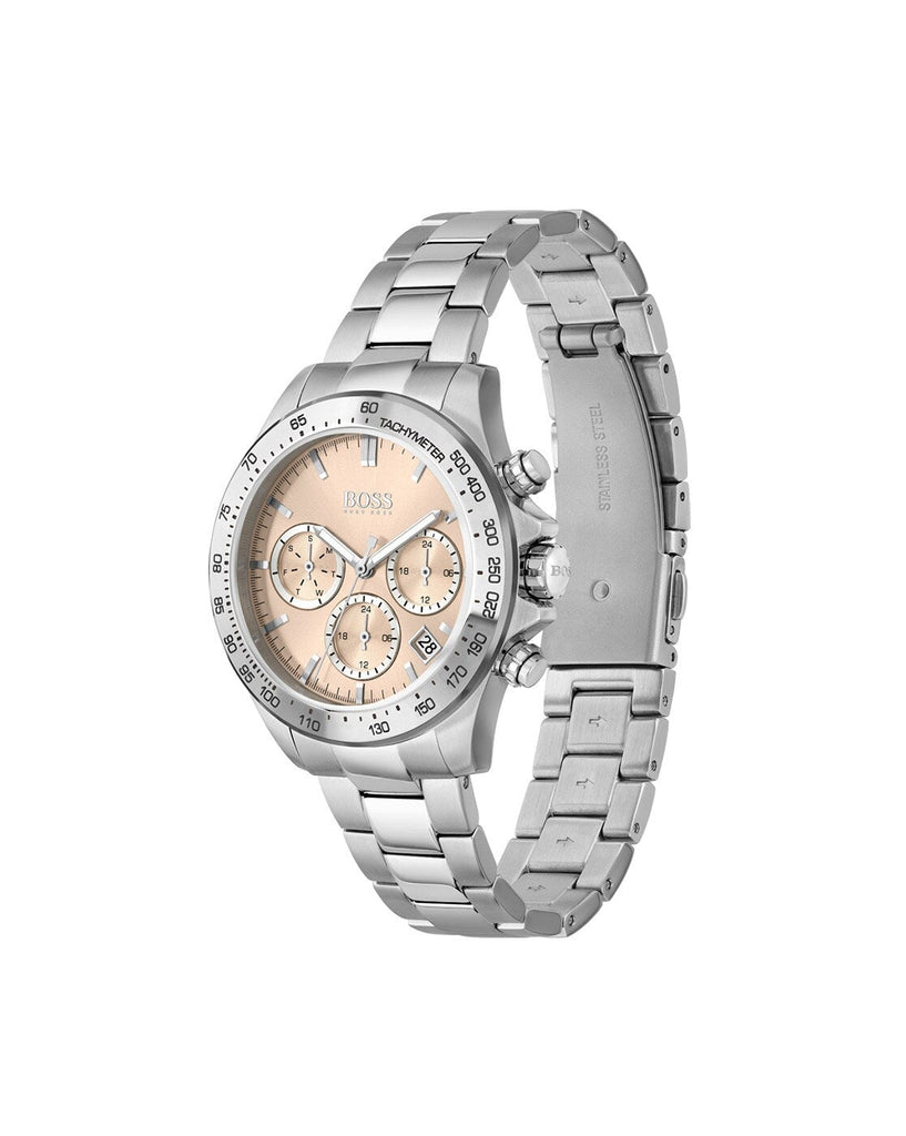 Hugo Boss Premiere Rose Gold Dial Silver Steel Strap Watch for Women - 1502444 Buy Now By Hugo Boss