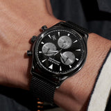 Movado Heritage Calendoplan Chronograph Black Dial Grey Mesh Strap Watch for Men - 3650100 Buy Now By Movado