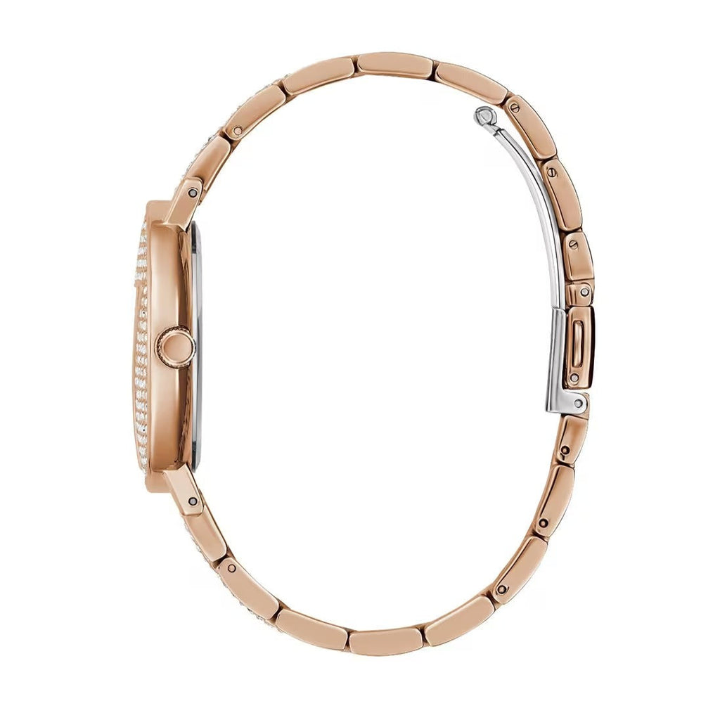 Guess Trend Diamonds Rose Gold Dial Rose Gold Steel Strap Watch for Women - GW0512L3 Buy Now By Guess
