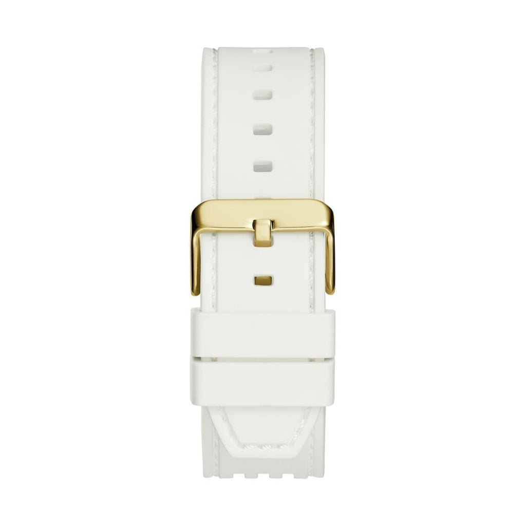 Guess Phoenix Analog Gold Dial White Silicone Strap Watch For Men - GW0499G5 Buy Now By Guess
