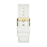 Guess Phoenix Analog Gold Dial White Silicone Strap Watch For Men - GW0499G5 Buy Now By Guess