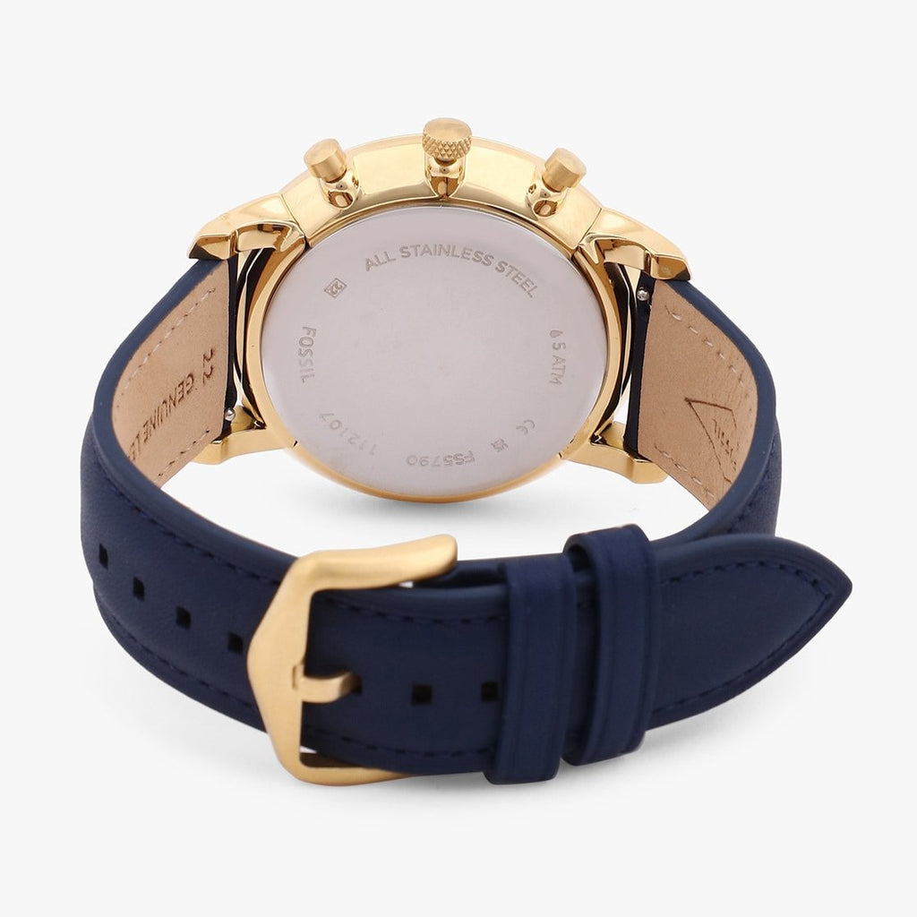 Fossil Neutra Chronograph Blue Dial Blue Leather Strap Watch for Men - FS5790 Buy Now By Fossil