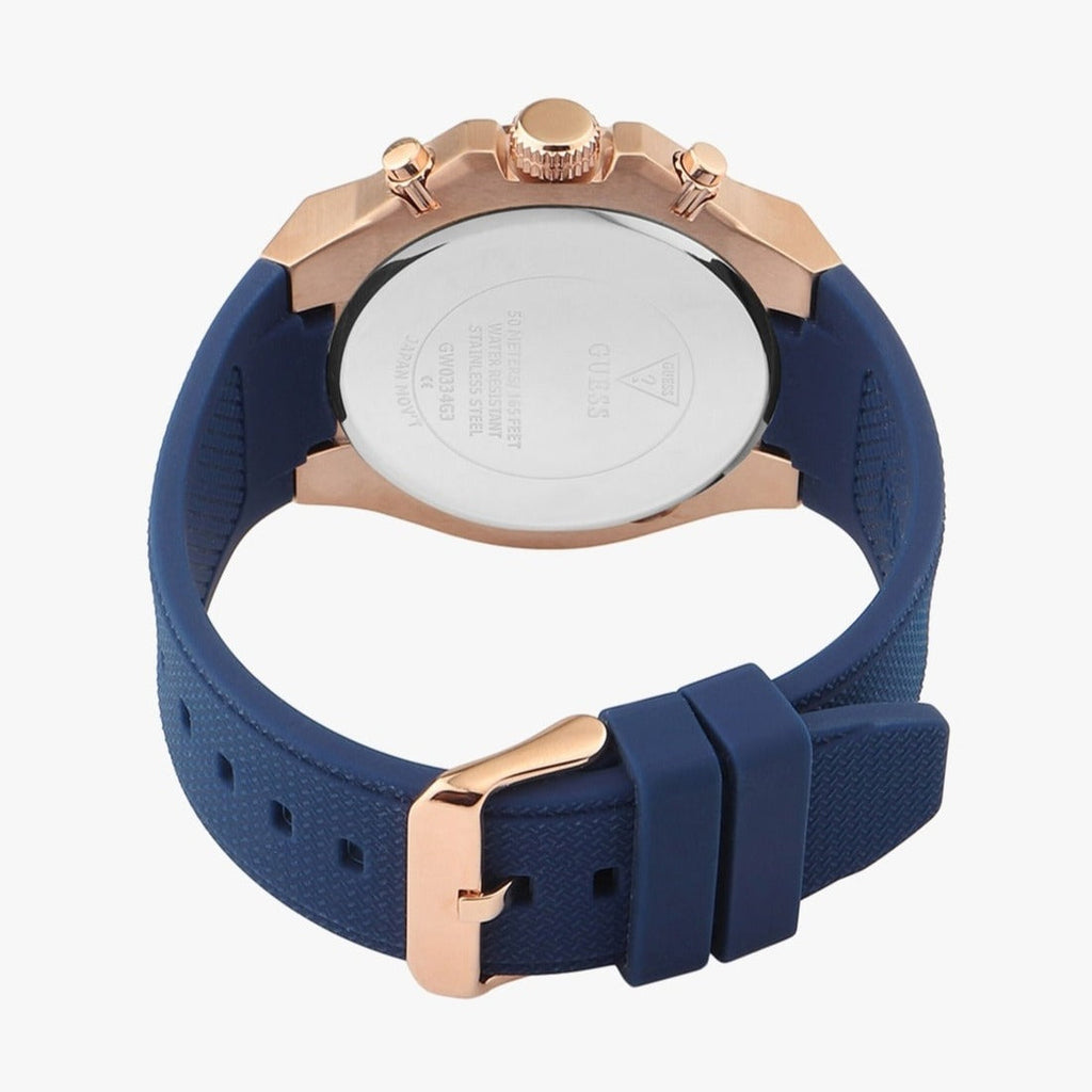 Guess Third Gear Analog Blue Dial Blue Rubber Strap Watch for Men - GW0334G3 Buy Now By Guess