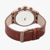 Guess Analog Multifunction White Dial Brown Leather Strap Watch for Men - GW0262G3 Buy Now By Guess