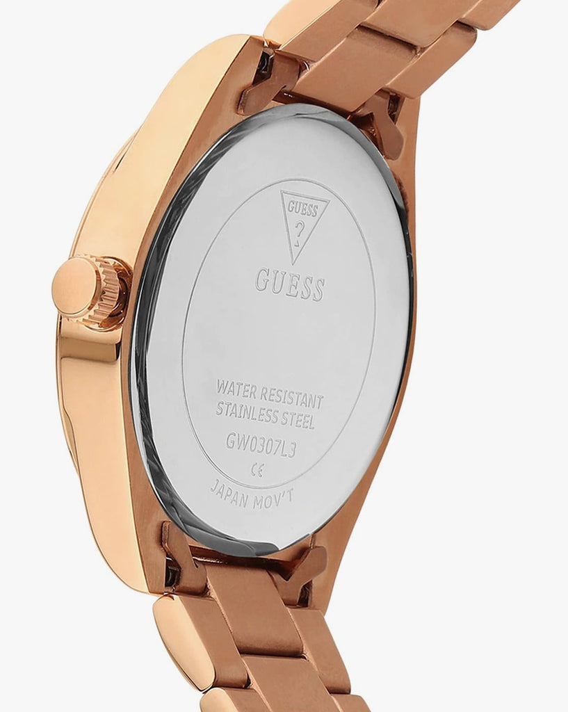Guess Luna Diamonds Rose Gold Dial Rose Gold Steel Strap Watch for Women - GW0307L3 Buy Now By Guess