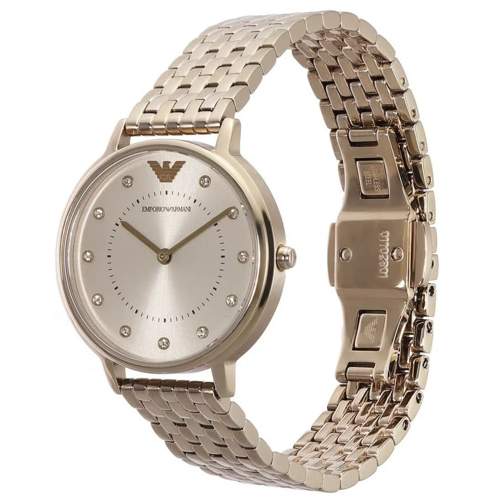 Emporio Armani Dress Quartz Rose Gold Dial Rose Gold Steel Strap Watch For Women - AR11062 Buy Now By Emporio Armani