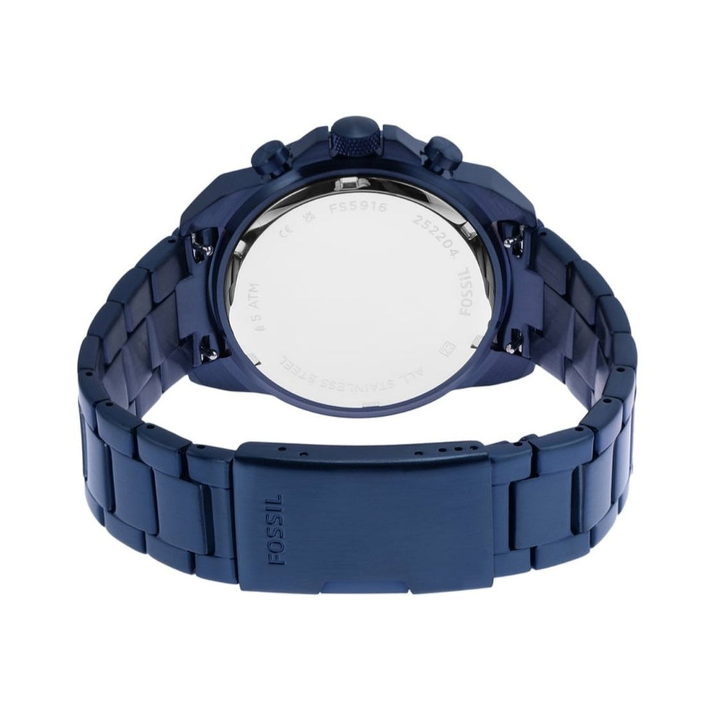 Fossil Bronson Chronograph Blue Dial Blue Steel Strap Watch for Men - FS5916 Buy Now By Fossil
