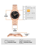 Michael Kors Lennox Three Hand Black Dial Rose Gold Steel Strap Watch For Women - MK7392 Buy Now By Michael Kors