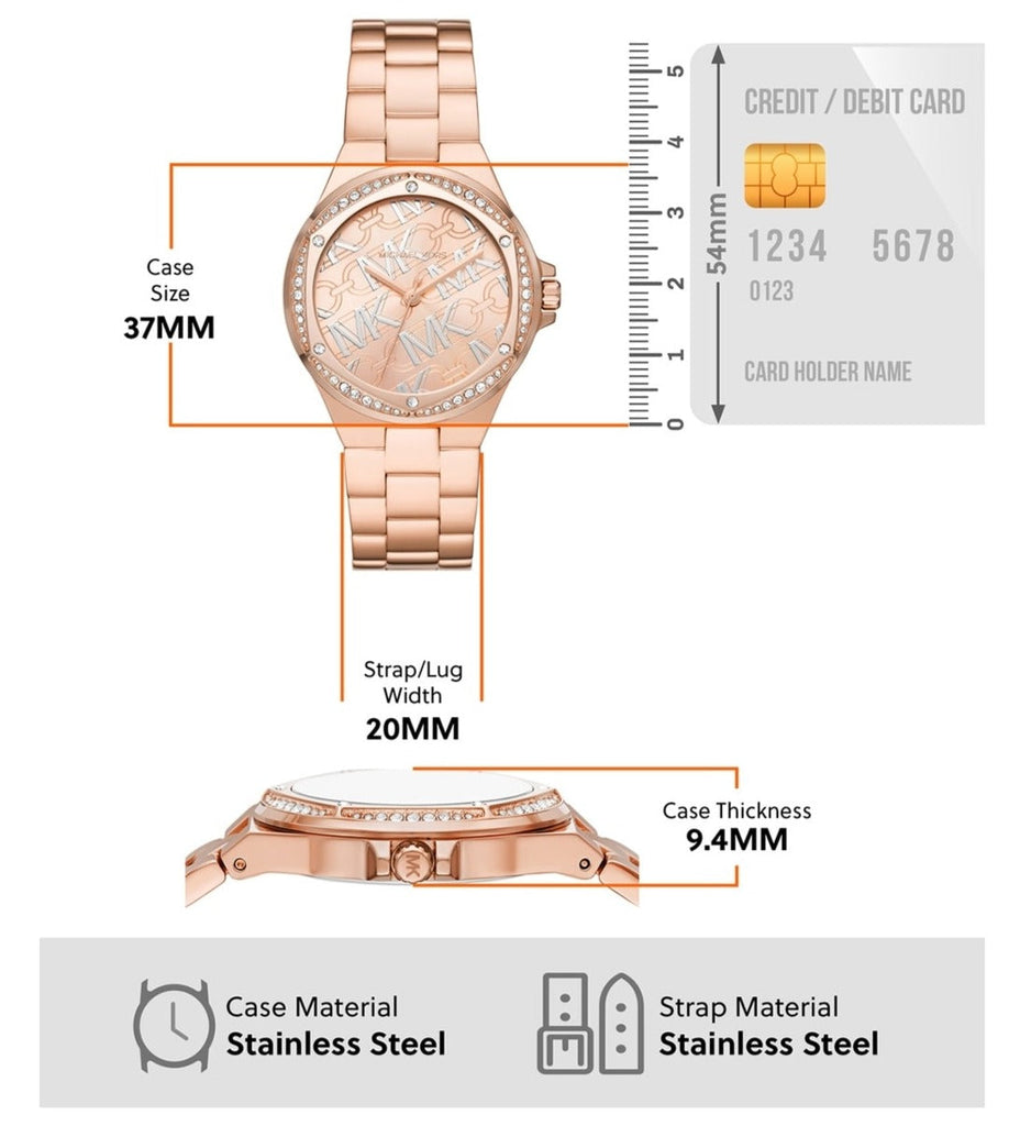 Michael Kors Lennox Quartz Rose Gold Dial Rose Gold Steel Strap Watch For Women - MK7405 Buy Now By Michael Kors