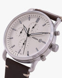 Fossil The Commuter White Dial Brown Leather Strap Watch for Men - FS5402 Buy Now By Fossil
