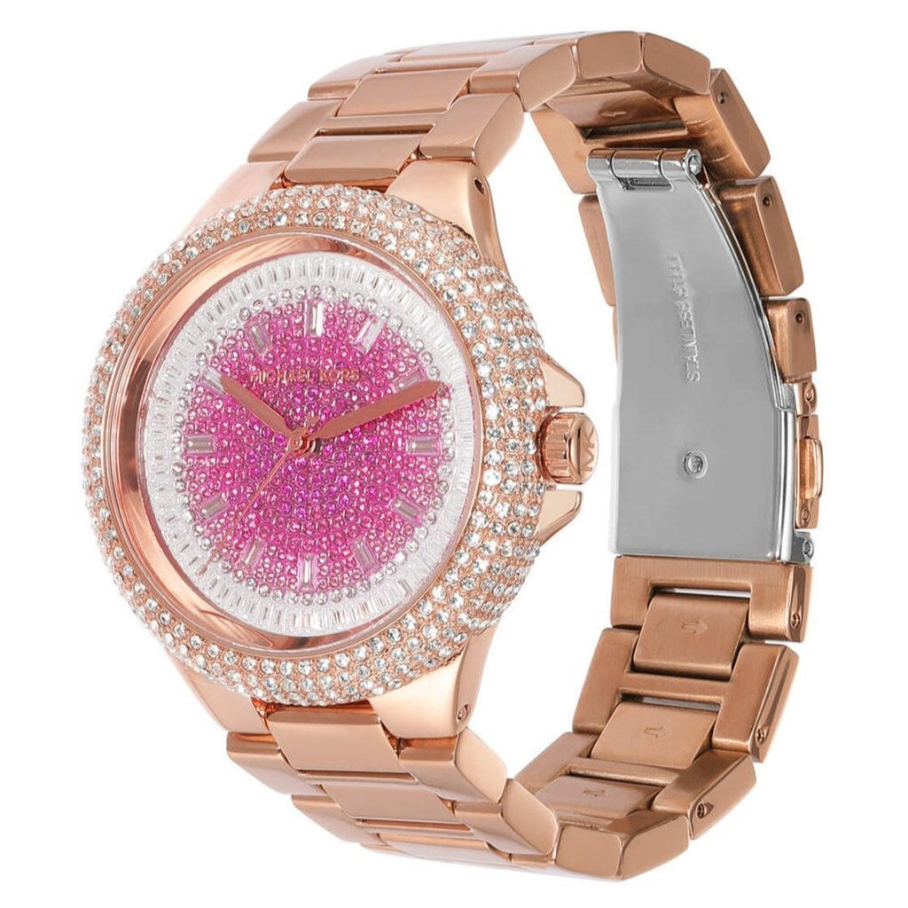 Michael Kors Camille Analog Pink Dial Rose Gold Steel Strap Watch for Women - MK7340 Buy Now By Michael Kors