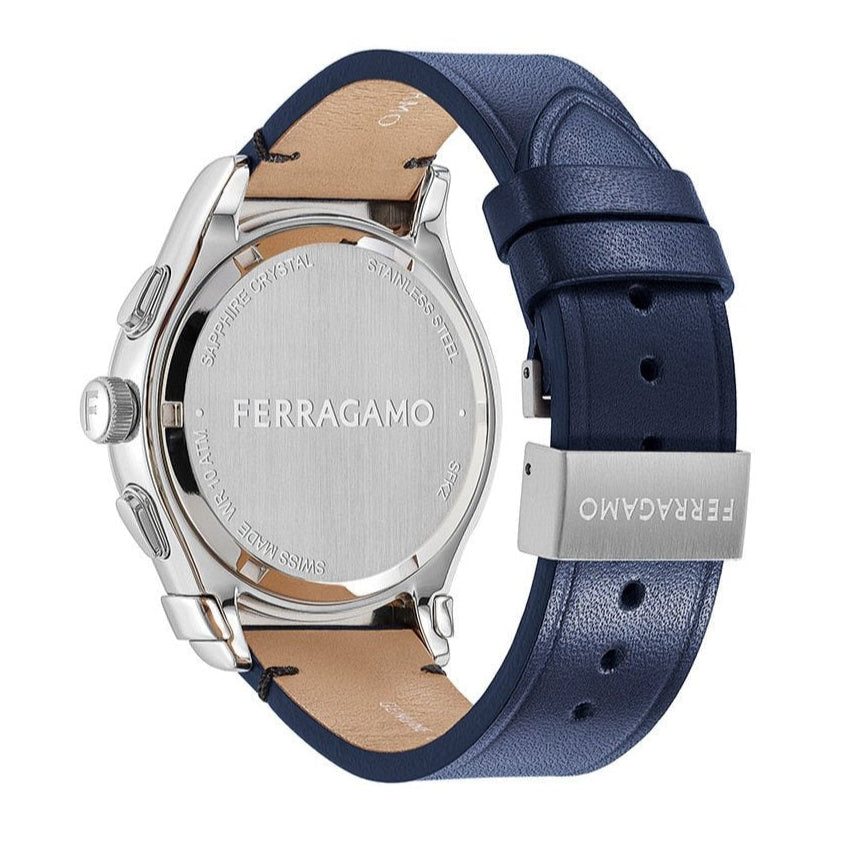 Salvatore Ferragamo 1927 Chrono Analog Blue Dial Blue Leather Strap Watch for Men - SFKZ00223 Buy Now By Salvatore Ferragamo