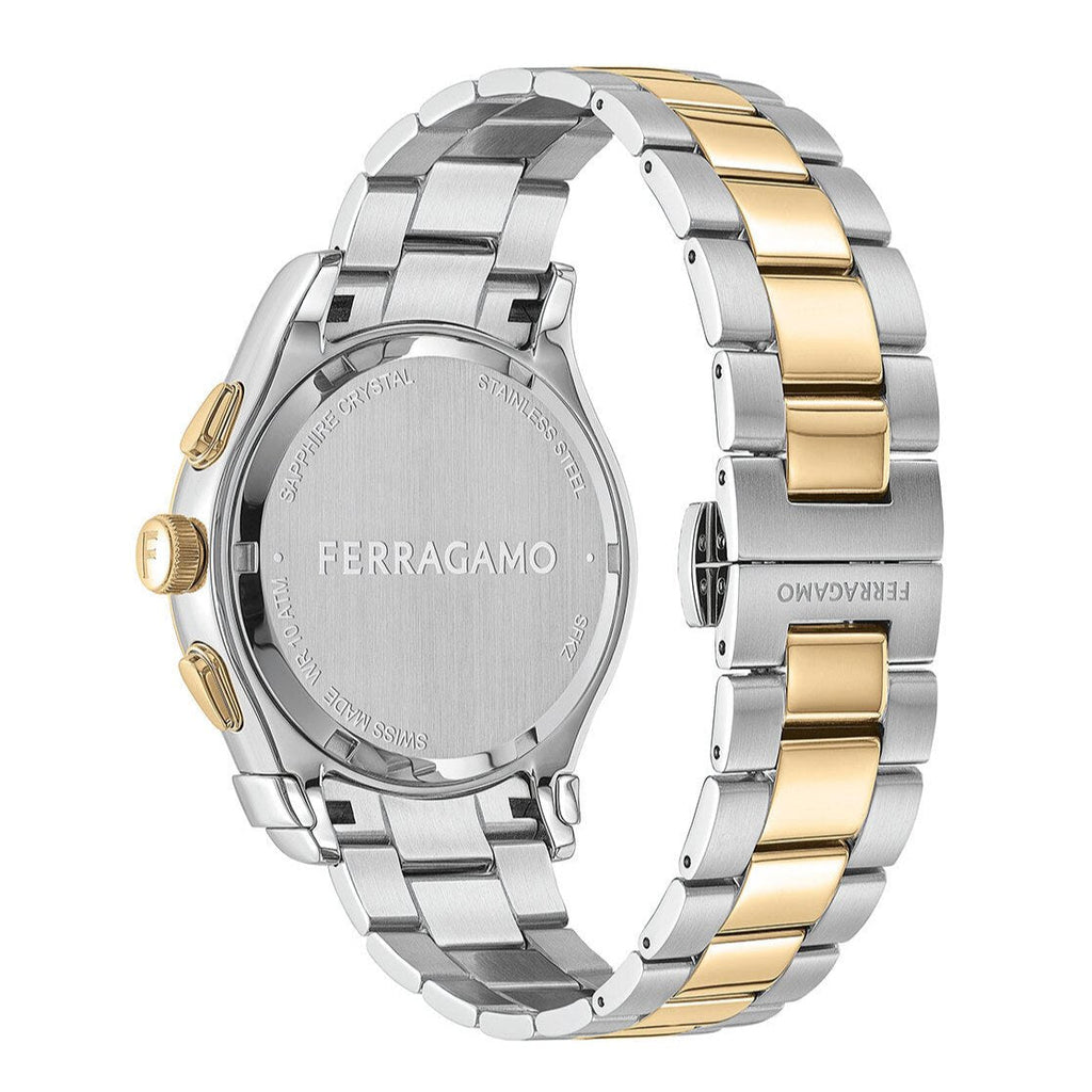 Salvatore Ferragamo Sapphire Chrono Green Dial Two Tone Steel Strap Watch for Men - SFME01223 Buy Now By Salvatore Ferragamo