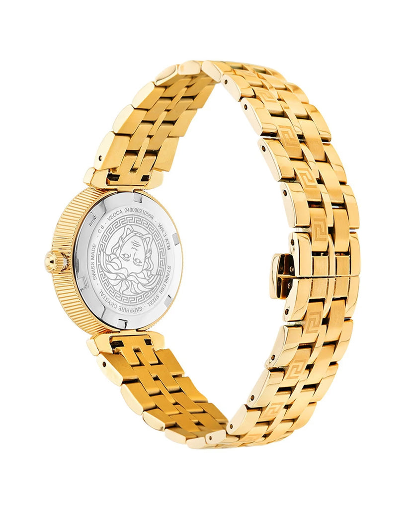 Versace Daphnis Quartz Black Dial Gold Steel Strap Watch for Women - VEOCA0524 Buy Now By Versace