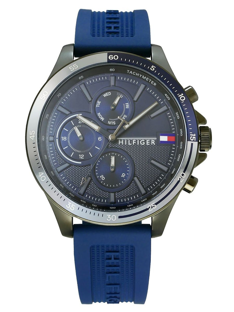 Tommy Hilfiger Bank Blue Dial Blue Rubber Strap Watch for Men - 1791721 Buy Now By Tommy Hilfiger
