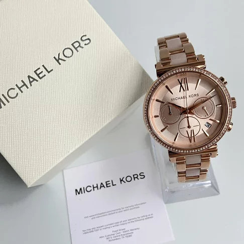 Michael Kors Sofie Chronograph Rose Gold Dial Rose Gold Steel Strap Watch For Women - MK6560 Buy Now By Michael Kors