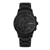 Emporio Armani Renato Chronograph Mother of Pearl Black Dial Black Steel Strap Watch For Men - AR11275 Buy Now By Emporio Armani