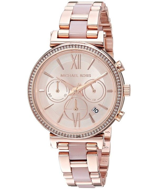 Michael Kors Sofie Chronograph Rose Gold Dial Rose Gold Steel Strap Watch For Women - MK6560 Buy Now By Michael Kors