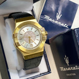 Maserati Potenza Diamonds Silver Dial Black Leather Strap Watch For Women - R8851108505 Buy Now By Maserati
