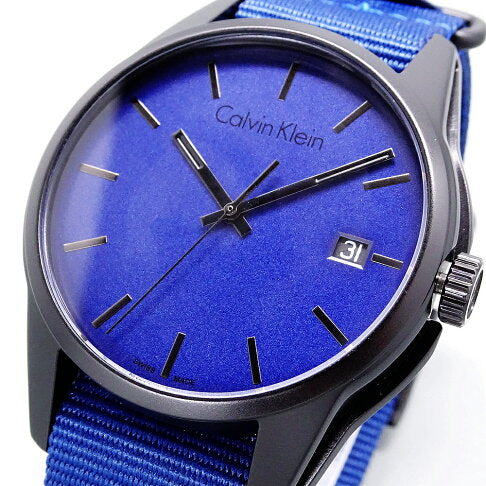 Calvin Klein Tone Blue Dial Blue NATO Strap Watch for Men - K7K514VN Buy Now By Calvin Klein