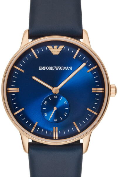 Emporio Armani Classic Quartz Blue Dial Blue Leather Strap Watch For Men - AR2071 Buy Now By Emporio Armani