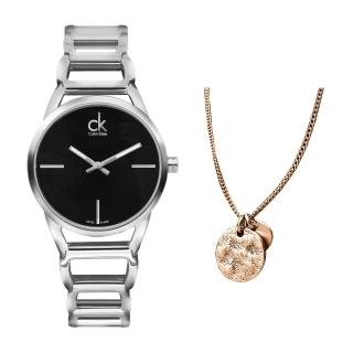Calvin Klein Stately Black Dial Silver Steel Strap Watch for Women - K3G23121 Buy Now By Calvin Klein
