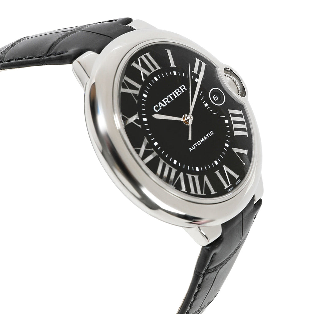 Cartier Ballon Bleu De Cartier Black Dial Black Leather Strap Watch for Men - WSBB0003 Buy Now By Cartier