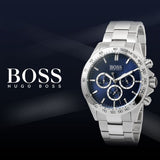 Hugo Boss Ikon Blue Dial Silver Steel Strap Watch for Men - 1512963 Buy Now By Hugo Boss
