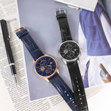 Tommy Hilfiger Weston Chronograph Blue Dial Blue Leather Strap Watch For Men - 1710503 Buy Now By Tommy Hilfiger