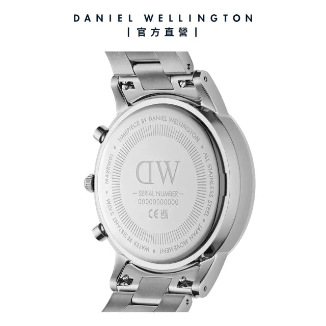 Daniel Wellington Iconic Chronograph Link Black Dial Silver Steel Strap Watch For Men - DW00100645 Buy Now By Daniel Wellington