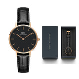 Daniel Wellington Classic Petite Reading Black Dial Black Leather Strap Watch For Women - DW00100223 Buy Now By Daniel Wellington