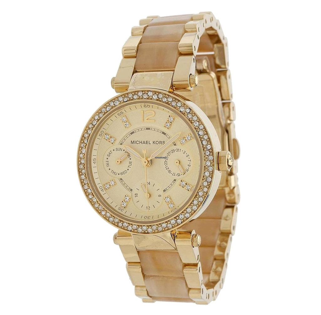 Michael Kors Parker White Dial Gold Steel Strap Watch for Women - MK6056 Buy Now By Michael Kors