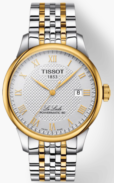 Tissot T Classic Le Locle Powermatic 80 Silver Dial Two Tone Steel Strap Watch For Men - T0064072203301 Buy Now By Tissot